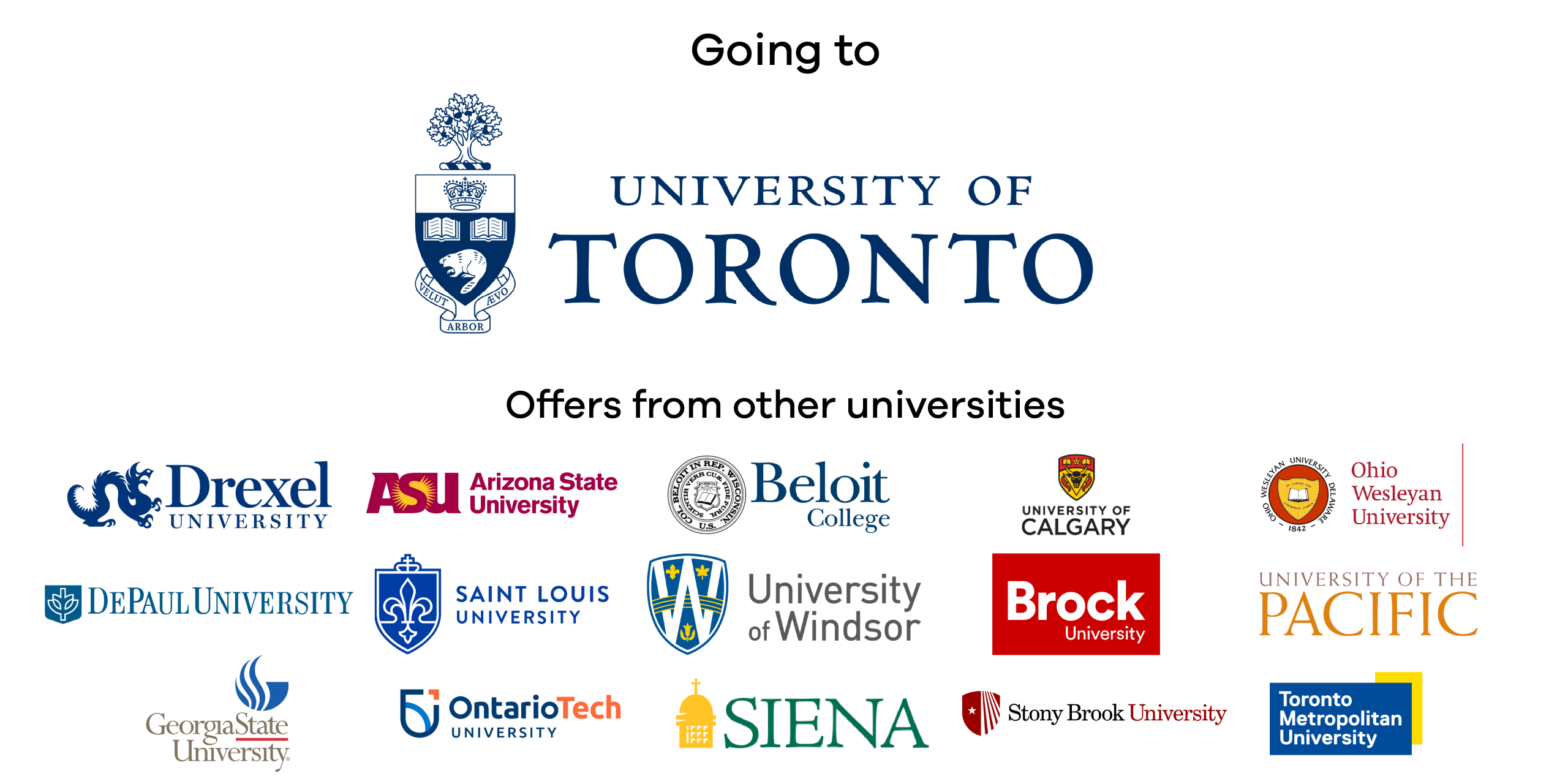 Abdullah Yunus Sheikh's acceptances: University of Toronto and offers from other universities