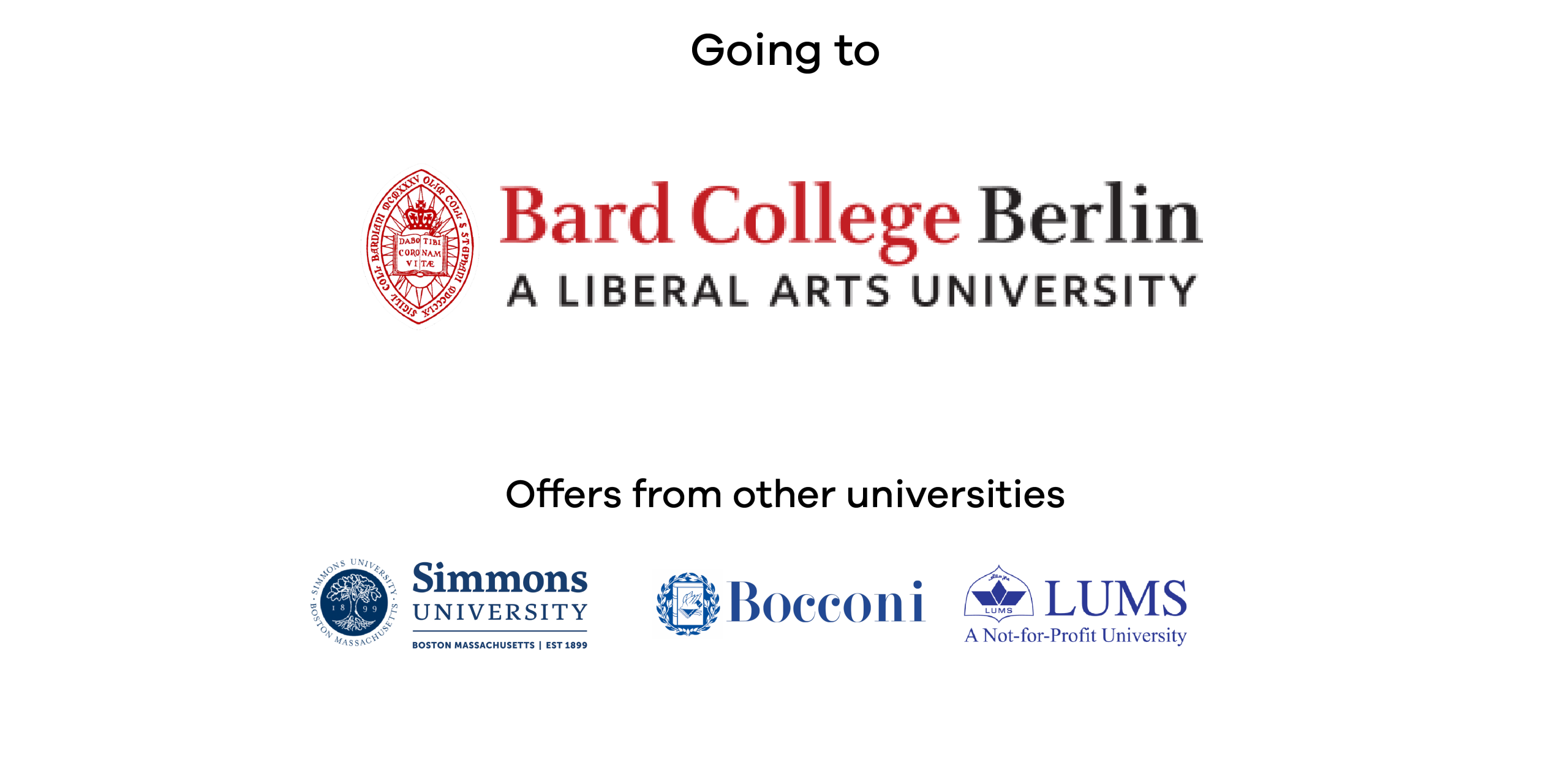 Hammayal Shammas's acceptances: Bard College Berlin and offers from other universities
