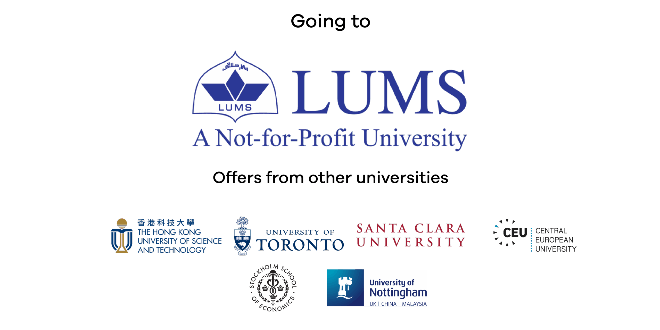 Minahil Fatima's acceptances: LUMS and offers from other universities