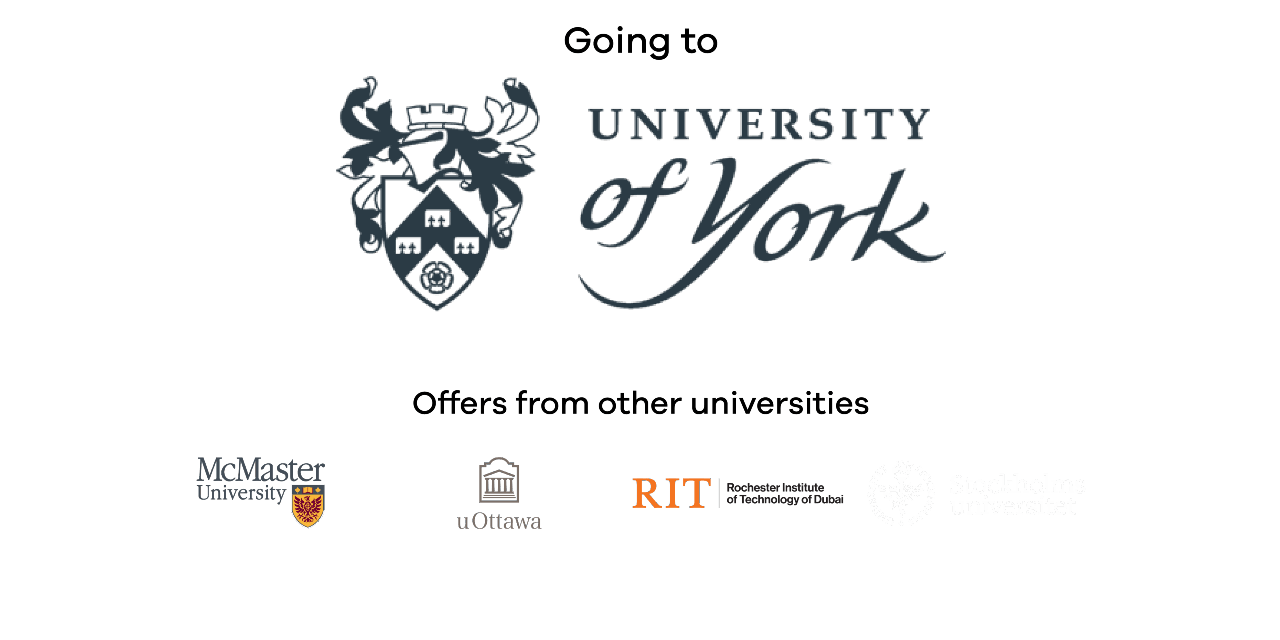 Muhammad Musa Ali Butt's acceptances: University of York and offers from other universities