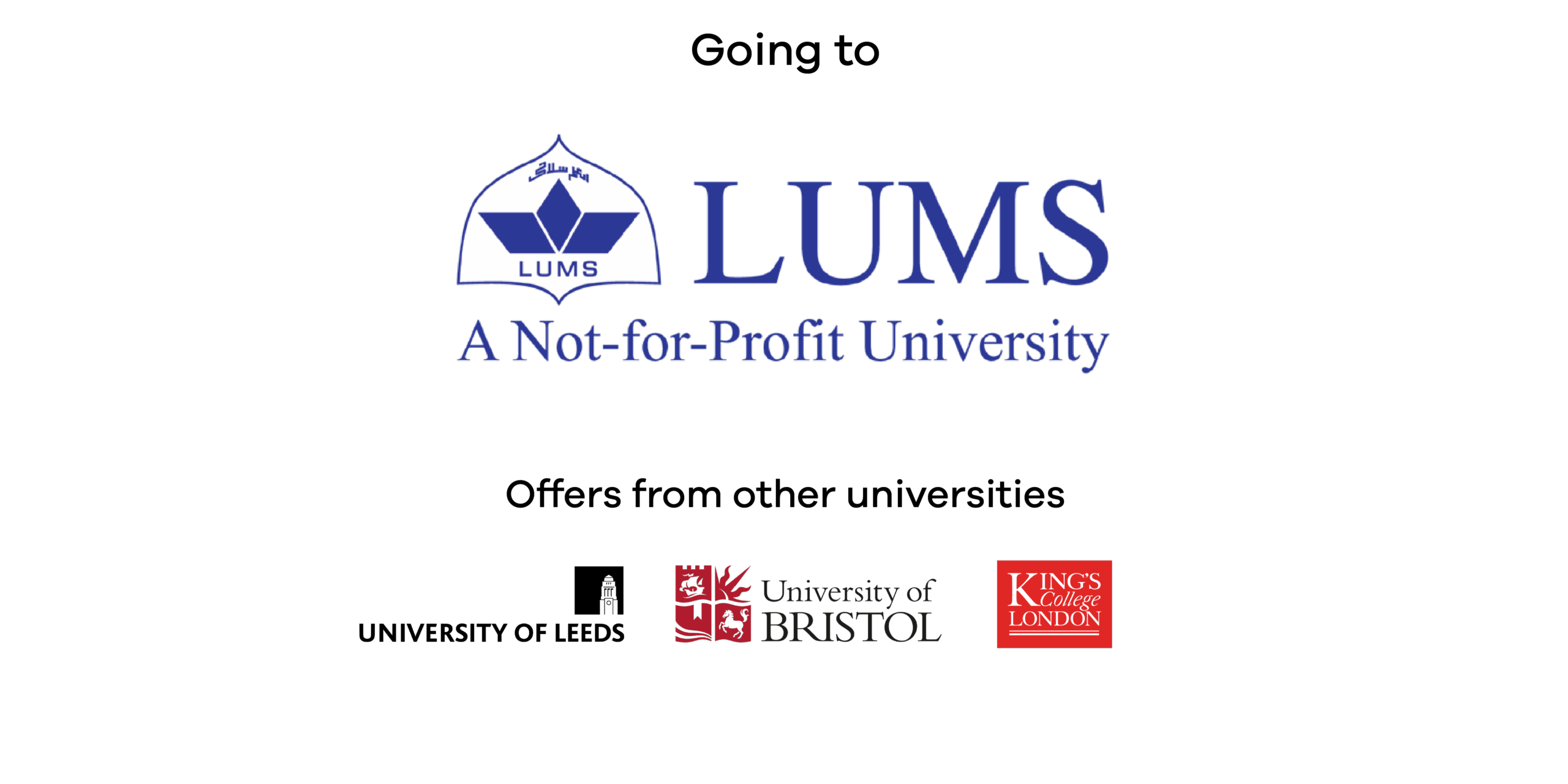 Rahym Faisal's acceptances: LUMS and offers from other universities