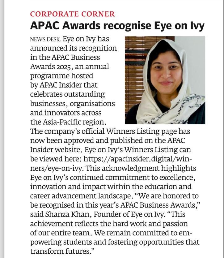 APAC Awards 2025, Eye On Ivy